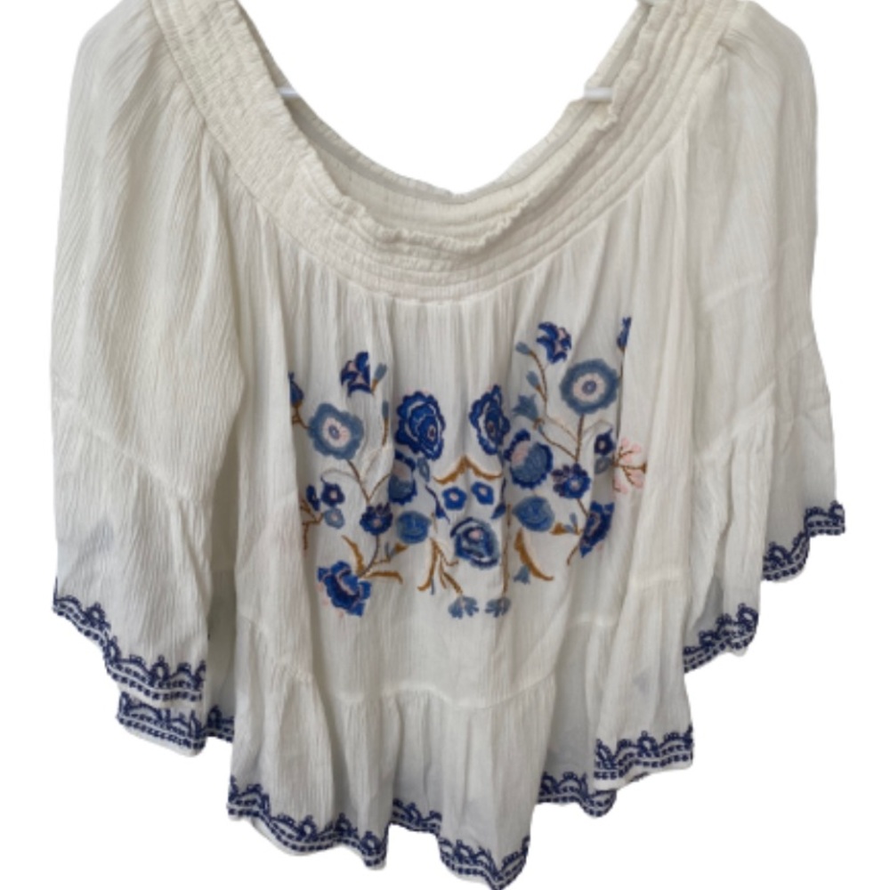 Xhilaration Target Brand Embroidered Off the Shoulder Top